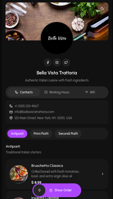 Template Default - Restaurant Menu